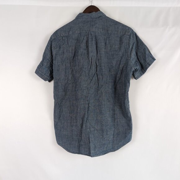 J.Crew Men's Blue Short Sleeve Button Up Shirt Chest Pocket/Collar, Medium - Picture 2 of 6